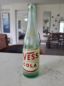 Vintage Vess Cola Green ACL Soda Bottle