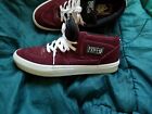 Vans Half Cab Pro Mens size 12 Suede Brick Red Skateboard Shoes Off The Wall