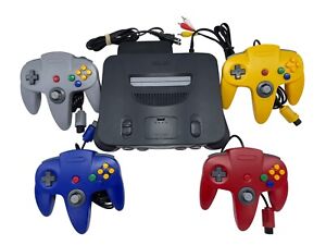 EXCELLENT - N64 Nintendo 64 Console + UP TO 4 NEW CONTROLLERS + Cords + CLEANED!