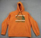The North Face Hoodie Sweatshirt XL Men Orange  Green Logo Stretch Pockets RARE