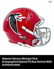 Michael Vick Atlanta Falcons Full Size Throwback Helmet Signature Authentication