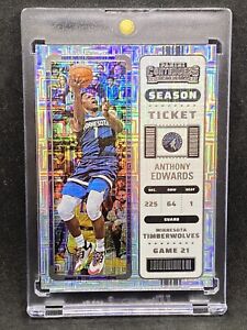 Anthony Edwards RARE MOJO TICKET REFRACTOR SSP INVESTMENT CARD PANINI MVP MINT