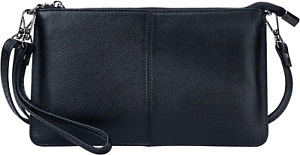 Genuine Leather Wristlet Purses for Women, Envelope Clutch Wallet Small Crossbod