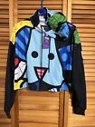 FreshHoods x Britto “Blue Dog” CROPPED Hoodie Size Small NWT Cartoon Graphic