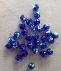 Crystal Bead Lot Aprox 30 Pieces 9mm Round Faceted Crystal Beads