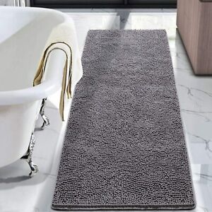 Chenille Bathroom Mats With Non-Slip Backing Machine Washable Durable Rug