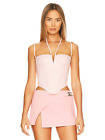 Miaou Aphex Corset Faux Leather Top in Pink Color:Rose Size M NWT $295