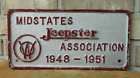 Rare Vintage Midstates Jeepster Ass. License Plate, Willys, Jeep, Cast Aluminum