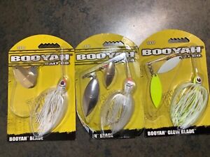 Lot of 3 Booyah  SPINNER BAITS 3/8oz  1/2oz. FISHING LURES great combo!