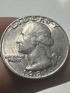 1981 P Washington Quarter - Filled Mint Mark - Mint Error Great Condition