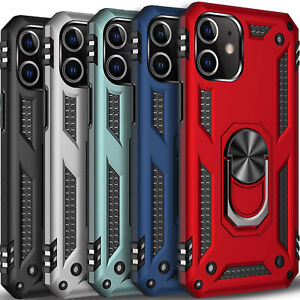 For iPhone 11/11 Pro Max Phone Case Cover Shockproof Kick Stand + Tempered Glass