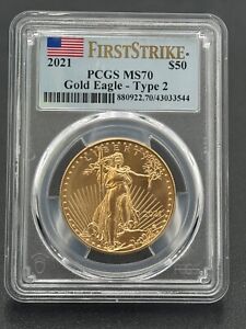2021 American Gold Eagle $50 1ozt. Gold Proof PCGS MS 70 Type
