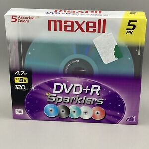New ListingMaxell DVD+R Sparkler 5-pack Blank Media - New in Package Free Shipping