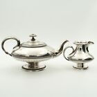 Elkington Silver Plated Teapot and Cream Jug Set of Squat Baluster Form