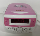 Hello Kitty Stereo CD Dual Alarm Clock FM/AM Radio Tested Works KT2053 Sanrio