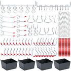 New Listing60 Assorted Pegboard Hooks with Pegboard Bins plus 154 Peg Locks/Caps for 1/4 In