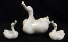 Vintage HULL POTTERY #23 WHITE SWAN PLANTERS or CENTERPIECE - SET OF 3