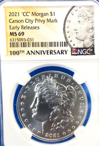 2021 CC Morgan Silver Dollar $1 NGC MS69 100th Anniversary