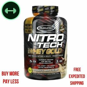 Muscletech, Nitro Tech, 100% Whey Gold, Cookies and Cream, 5 lbs  NEW LOOK