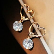 2022 Fashion Love Heart Zircon Earrings Women Drop Dangle Ear Hoop Jewelry Gift