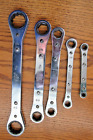 Lot of 5 Snap On Ratcheting Double Ended Box Wrench Set - 1/4