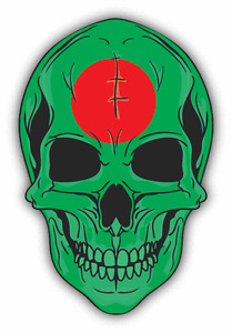 Skull Flag Bangladesh Car Bumper Sticker 4