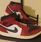 Nike Jordan 1 Mids Sz 10 Chicago Black Toe Sneakers Basketball Shoes Bulls