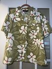 Sag Harbor womens hawaiian floral button down blouse short sleeved aloha XL