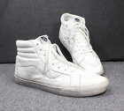 Vans Sk8 Shoes White Premium Leather Sk8-Hi Reissue Sneakers, Men's Size 11.5