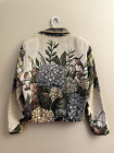 Vintage Painted Pony Tapestry Knit Blazer Jacket Flowers Floral Medium Large