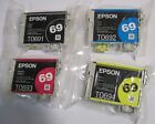 SET of 4 New Genuine SEALED BAG Epson 69 Inkjet Cartridges KCMY No Box