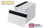Pack of 100 White CR80 Standard Size PVC Cards with Hi-Co Magnetic Stripe by eas