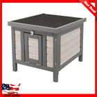 Small Outdoor Insulated Cat Houses W/ Hinged Roof Ventilation Weather Protection