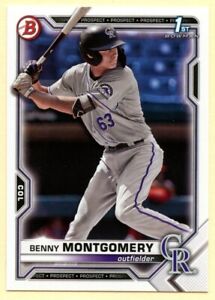 Benny Montgomery 2021 Bowman Draft 1st Bowman #BD-84 Rockies Prospect card