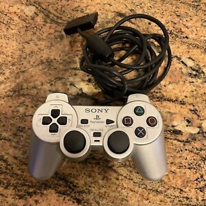 Sony PlayStation PS2 DualShock 2 Silver SCPH-10010 Wired Controller TESTED