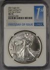 2021 Silver Eagle Dollar NGC MS70 Eagle Landing T-2 First Day of Issue $1