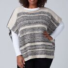 Lane Bryant Womens Short Knit Poncho Sweater OS One Size Palomino Tan Black  New