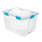 Sterilite Plastic Storage Containers with Lids Latch Box Clear Bins 80 Qt