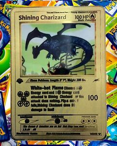 Pokemon Shining Charizard 107/105 METAL GOLD CARD Card Collectible Gift