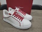 Salvatore Ferragamo Manhattan White Red Leather Men Sneaker Shoes Gancini 11