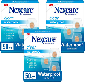 Nexcare Waterproof Clear Bandages, Covers And Protects, 360 Degree Seal Around