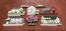 Shelia’s Collectibles, Wooden Houses, Shelf Sitters, 8 pieces, Country Decor