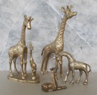 Mixed Lot 5 Vintage Brass Giraffe Figurines Statues 2 1/4