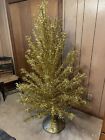 Vintage 6’ Gold Aluminum Christmas Tree, 93 Branches With Pen Tray Color Wheel