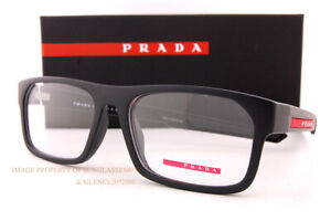 Brand New Prada Sport Linea Rossa Eyeglass Frames PS 08OV DG0 Black Rubber 57mm