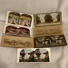 (Lot Of 7) Antique American Lifestyle & Landmarks Twinscope Stereograph Views