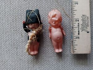 Vintage Lot of (2) Small Plastic Dolls (Drayton?)