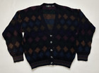The Italian Sweater Co Cardigan Small Geometric Wool Blend Grandpa Vintage