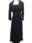 Vintage 1900-1910 Edwardian Black Wool & Lace Dress Size Small