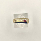 14k yellow gold nugget ring with ruby